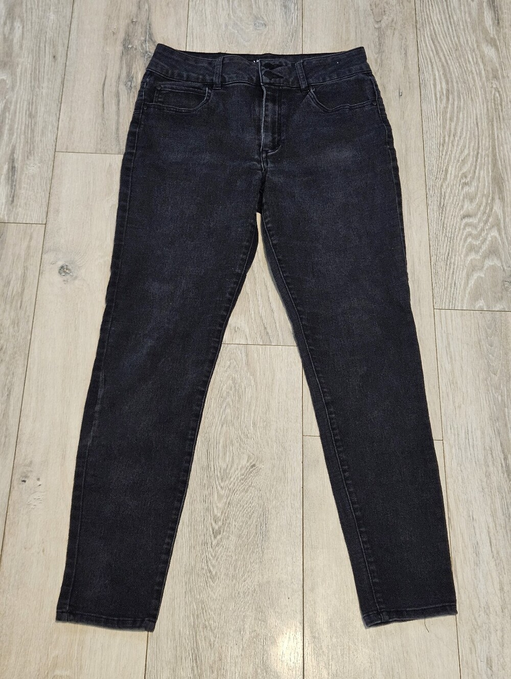 d.jeans Womens Skinny Jeans Size 8 Washed Black Stretch Ankle 28"